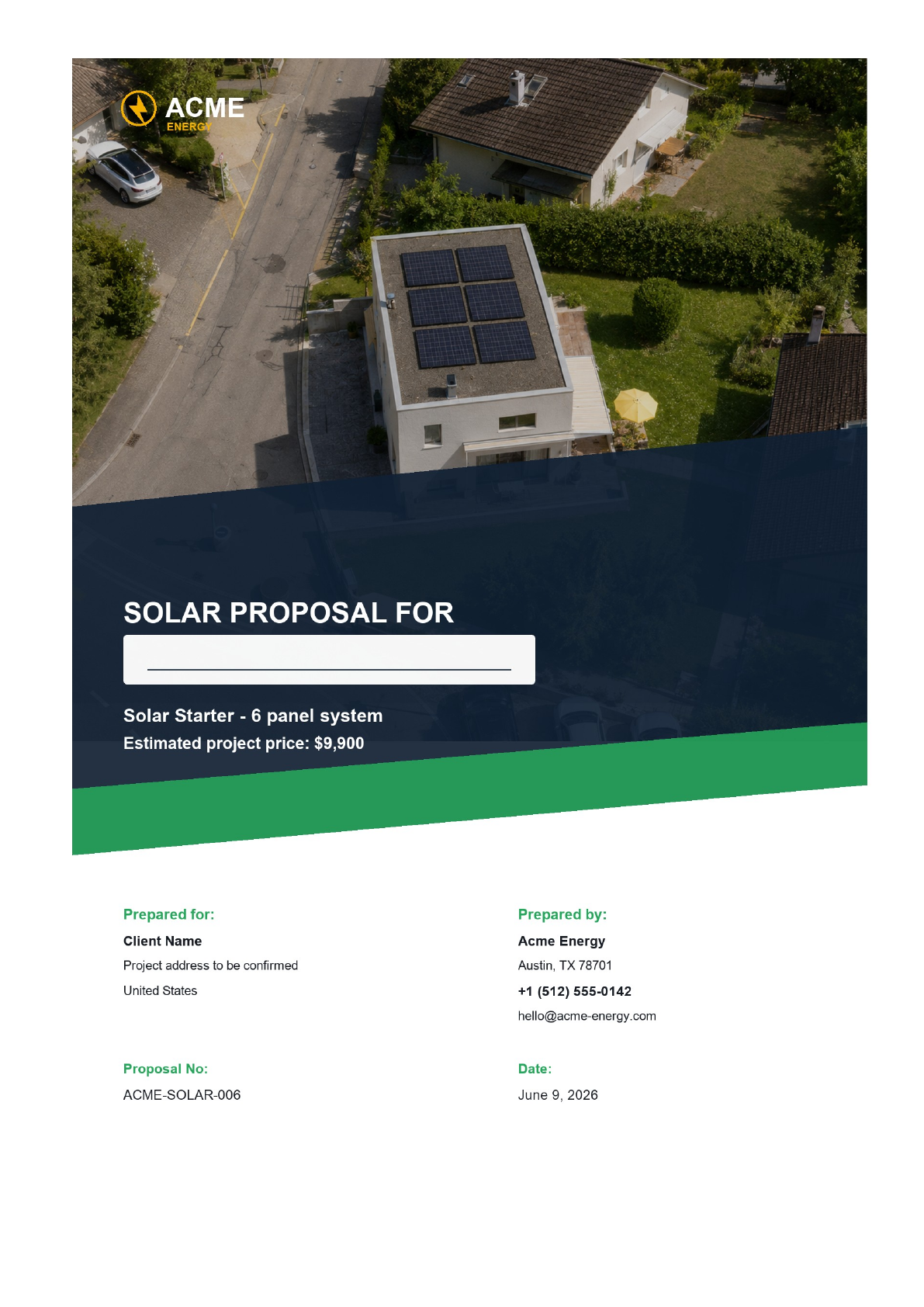 Acme Energy solar offer PDF preview